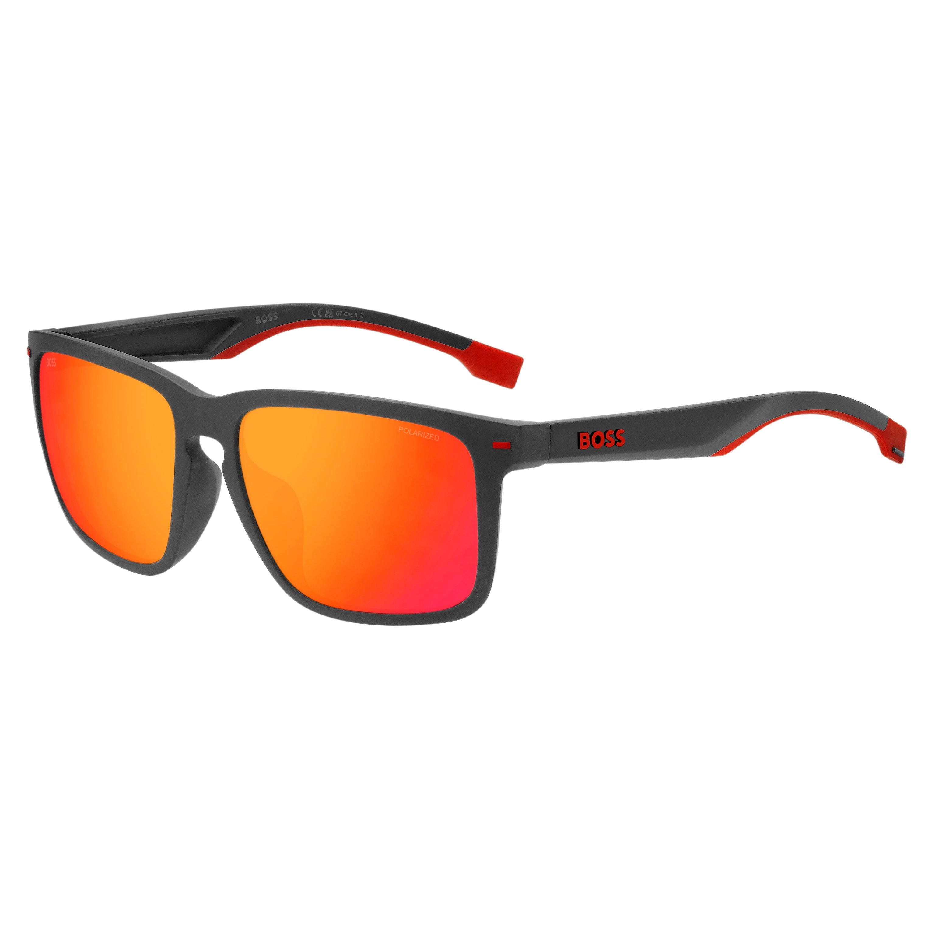 BOSS 1542/F/S MATTE GREY RED
